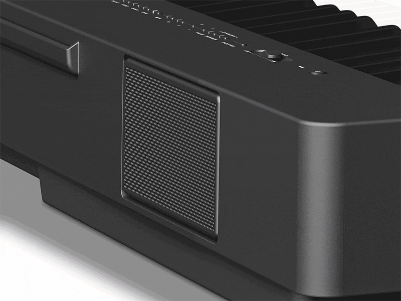 Animation showing sound coming out of the P-223’s built-in rear speaker