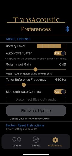 Advanced Settings Screen