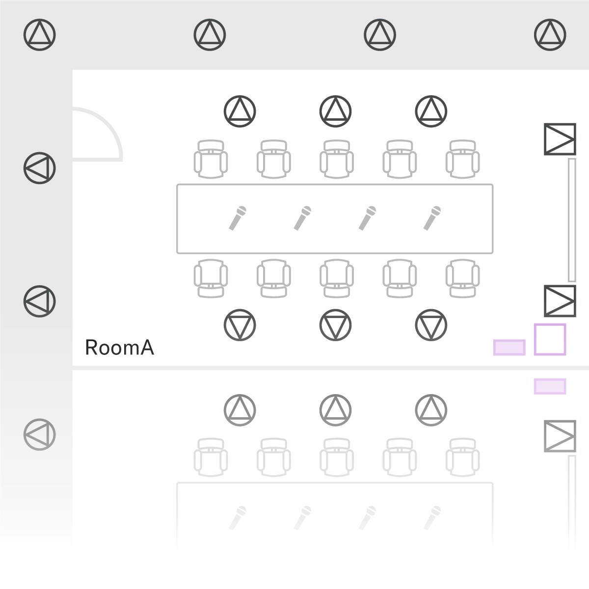Conferencing (Medium) with Speech Privacy System