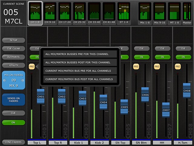 Sends On Fader (Global Pre/Post Setting)